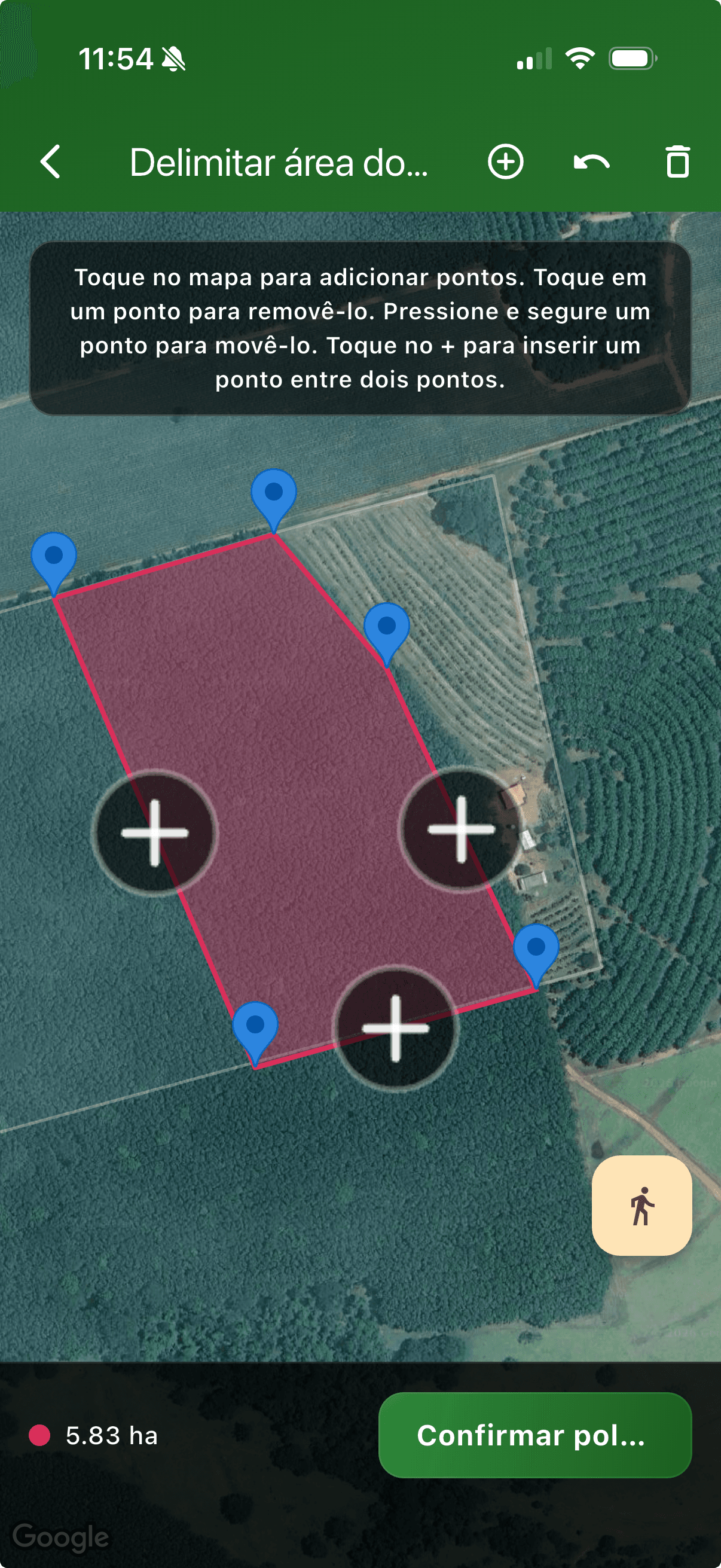 Screenshot do passo 02 do app Seringueiro